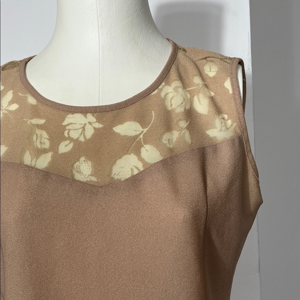 Vintage Tan Floral Tank Top - Picture 3 of 7